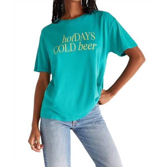 NEW Z SUPPLY cold beer tee in teal - Picture 1 of 3